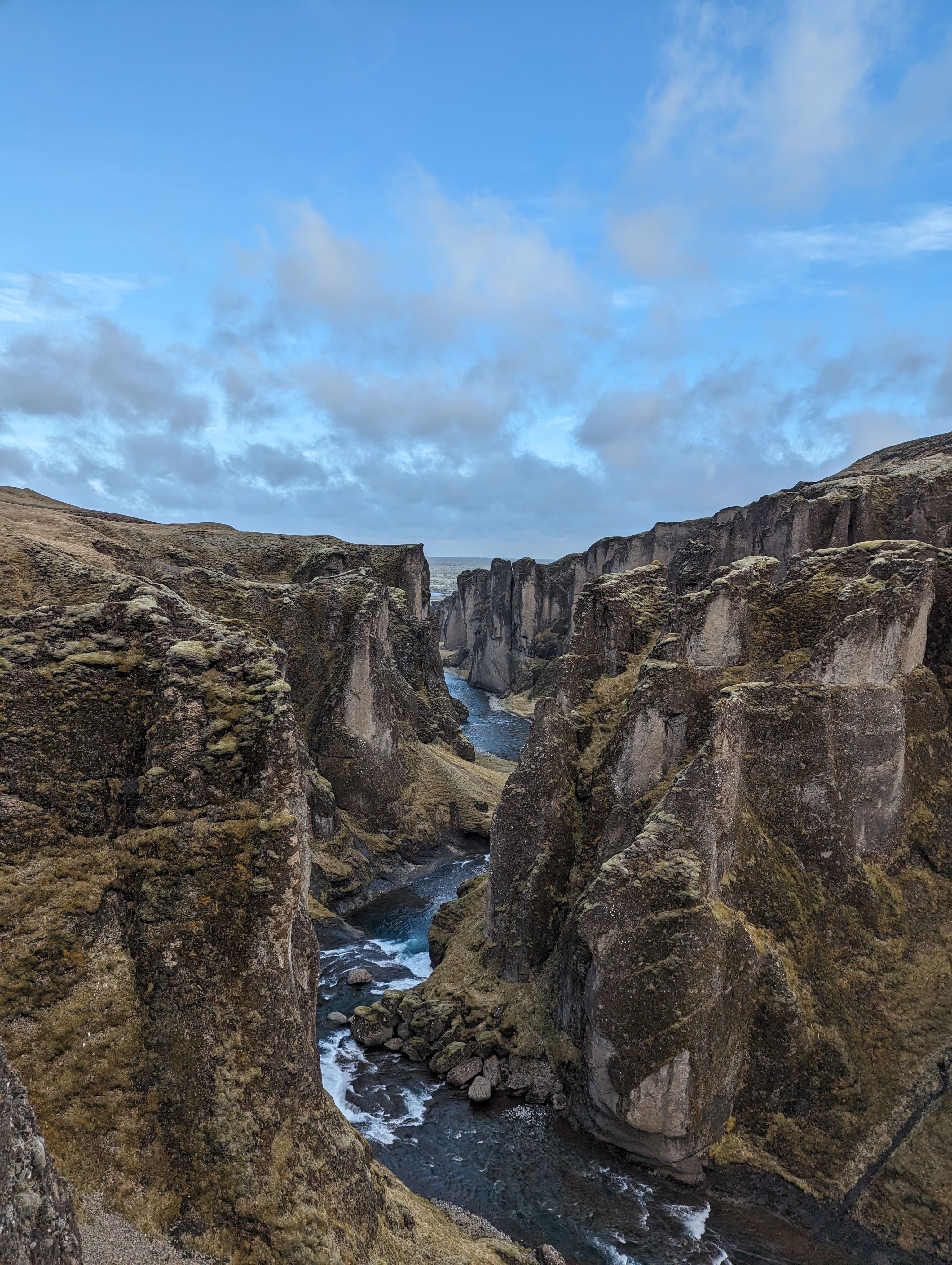 Fjaðrárgljúfur canyon aerial view
