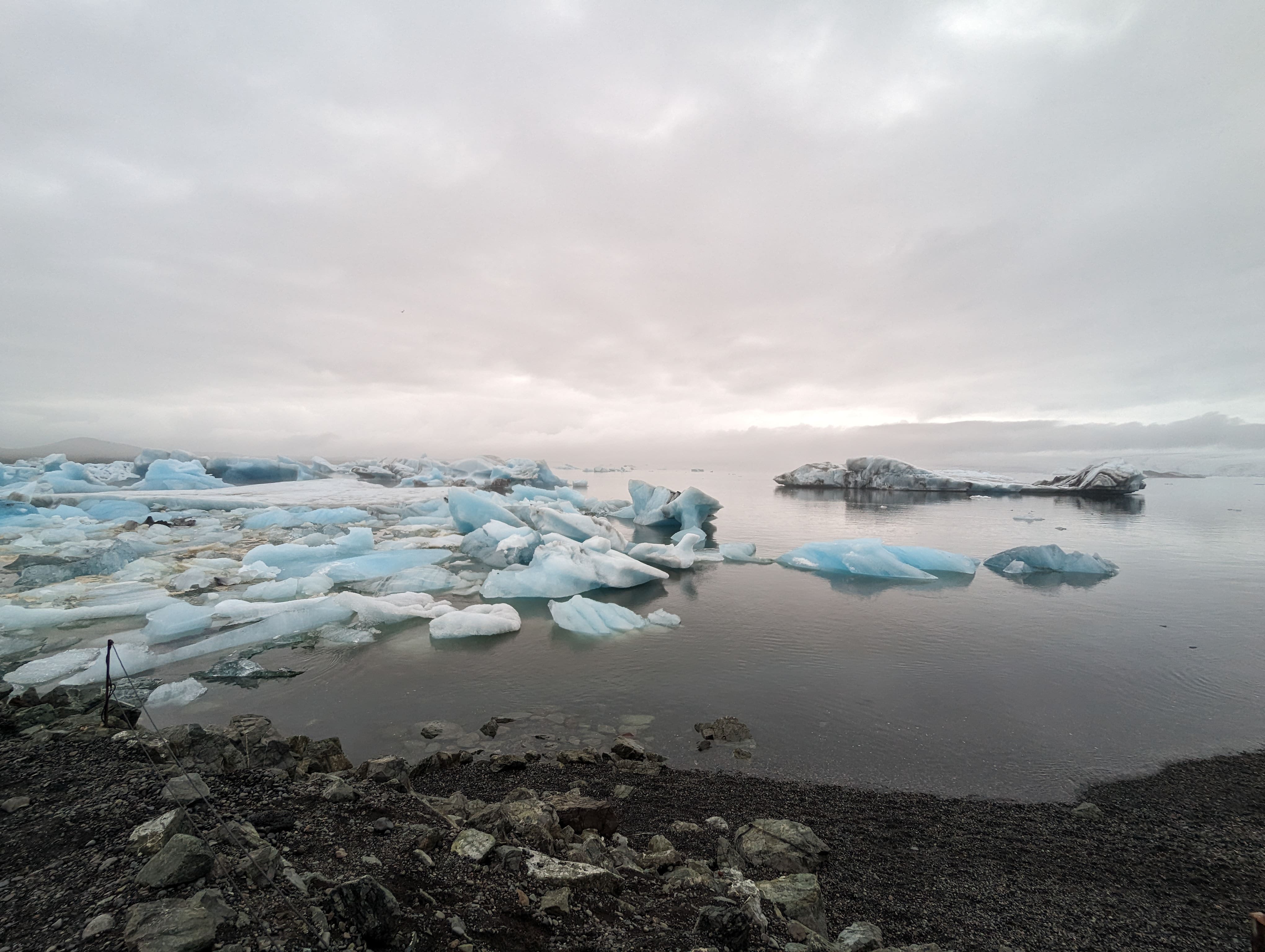 Jökulsárlón glacier lagoon with icebergs
