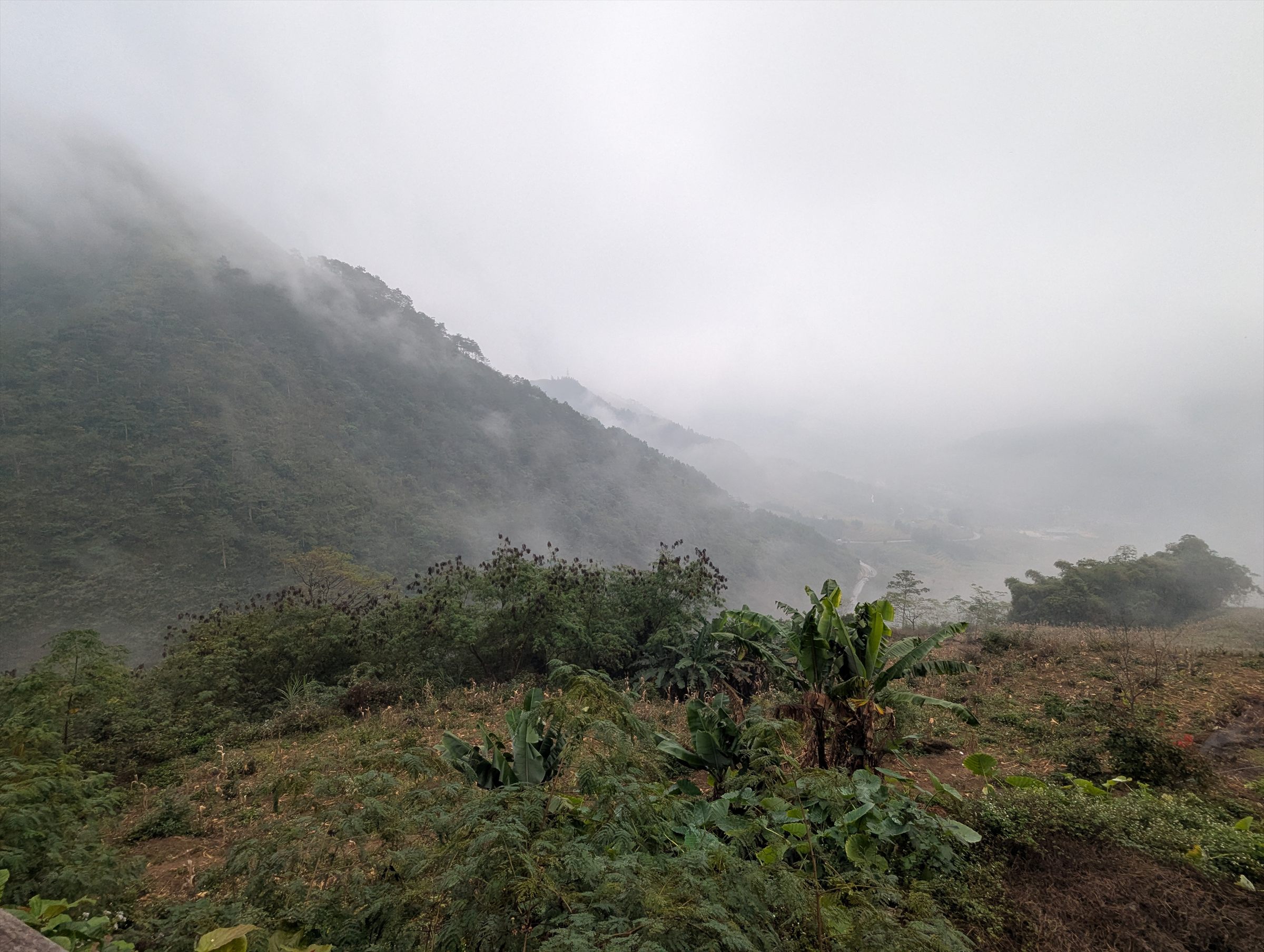 Low cloud over the valley on the first morning of the loop